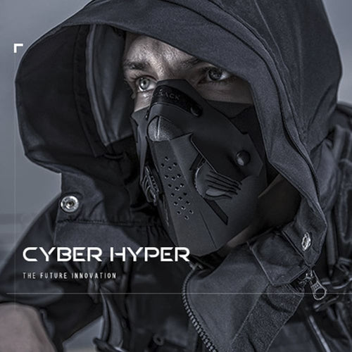 A man wearing the cyber mask by Clotechnow