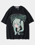 Graphic techwear tee with bold theatrical text and high-contrast artwork centered on the chest for an attention-grabbing street look — view 1