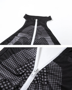 Dark graphic techwear t-shirt with an abstract futuristic print and relaxed urban streetwear silhouette, Clotechnow series 105 — view 8
