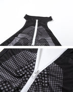 Dark graphic techwear t-shirt with an abstract futuristic print and relaxed urban streetwear silhouette, Clotechnow series 105 — view 8