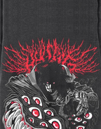 Dark graphic techwear t-shirt with an abstract futuristic print and relaxed urban streetwear silhouette, Clotechnow series 076 — view 2
