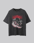 Dark graphic techwear t-shirt with an abstract futuristic print and relaxed urban streetwear silhouette, Clotechnow series 076 — view 1