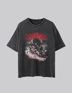 Dark graphic techwear t-shirt with an abstract futuristic print and relaxed urban streetwear silhouette, Clotechnow series 076 — view 1