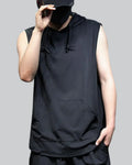 Dark graphic techwear t-shirt with an abstract futuristic print and relaxed urban streetwear silhouette, Clotechnow series 095 — view 1