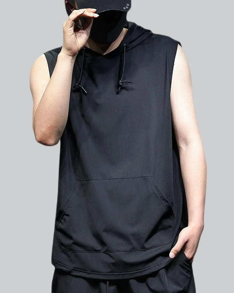 Dark graphic techwear t-shirt with an abstract futuristic print and relaxed urban streetwear silhouette, Clotechnow series 095 — view 1