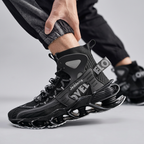 Black AeroFrame sneaker side detail showing the sculpted sole