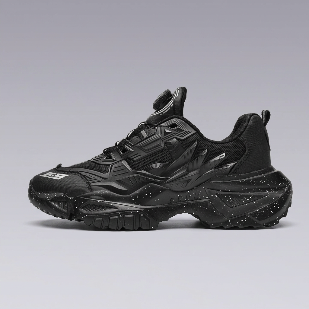 Black Cyber Monster techwear shoe side view