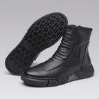 Clotechnow leather boot with rubber outsole tread view