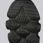 Black rubber outsole tread close-up