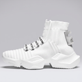 White C TECH mesh high-top sneaker side profile