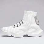 White C TECH mesh high-top sneaker side profile
