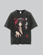 Oversized techwear t-shirt with a vintage-inspired crimson crest graphic, soft cotton-poly blend and unisex streetwear silhouette — view 1