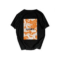 Dark graphic techwear t-shirt with an abstract futuristic print and relaxed urban streetwear silhouette, Clotechnow series 057 — view 1
