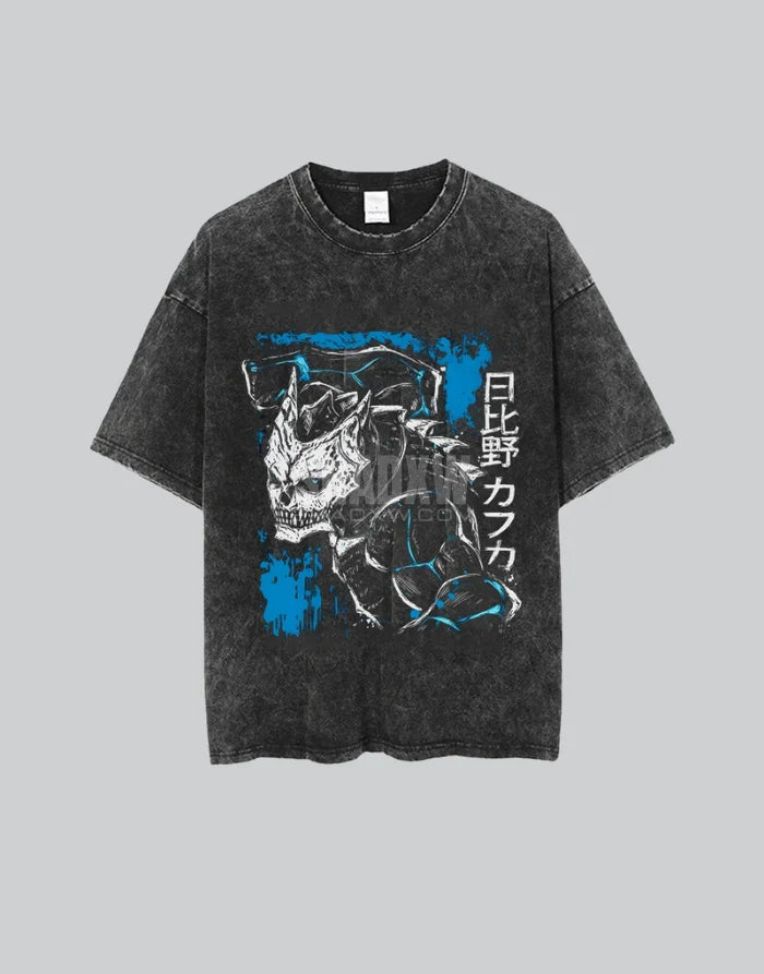 Dark graphic techwear t-shirt with an abstract futuristic print and relaxed urban streetwear silhouette, Clotechnow series 111 — view 3