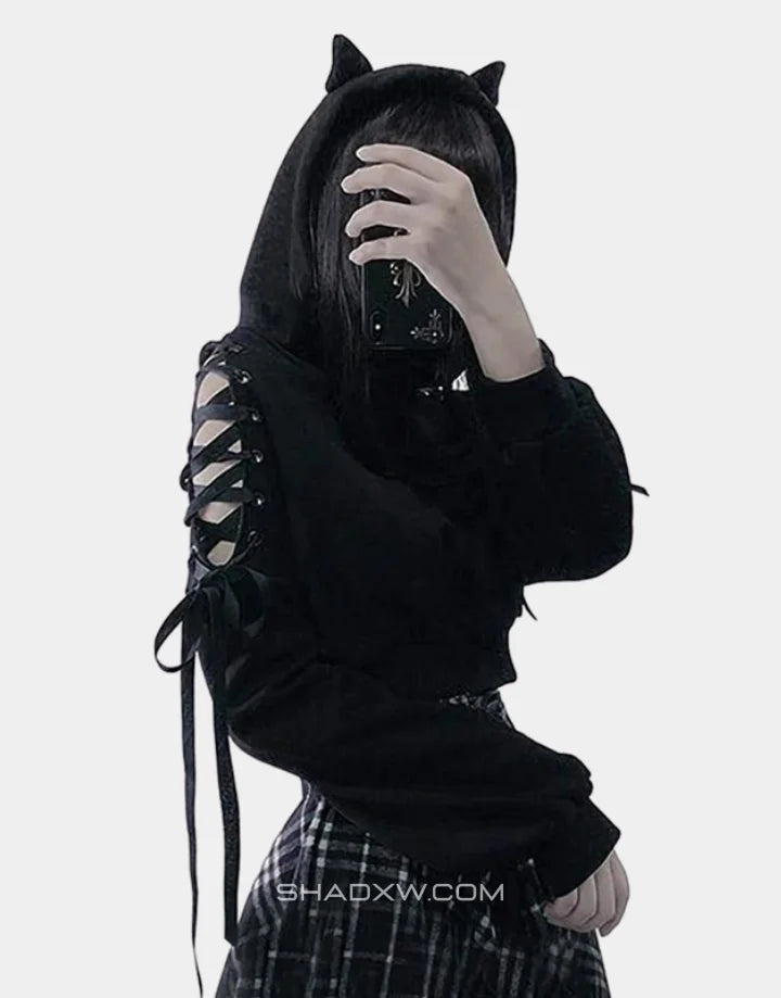 Dark graphic techwear t-shirt with an abstract futuristic print and relaxed urban streetwear silhouette, Clotechnow series 062 — view 3