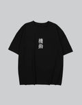 Monochrome oversized techwear shirt with minimalist paneling and extended hem in black and white options for contemporary streetwear looks — view 1