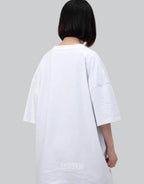 Monochrome oversized techwear shirt with minimalist paneling and extended hem in black and white options for contemporary streetwear looks — view 11