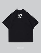 Oversized street techwear tee with exaggerated shoulders and long hem in a muted palette for futuristic urban styling — view 3
