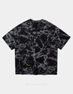 Oversized graphic techwear tee featuring a large moth motif in grunge street goth style available in black and white colorways — view 3