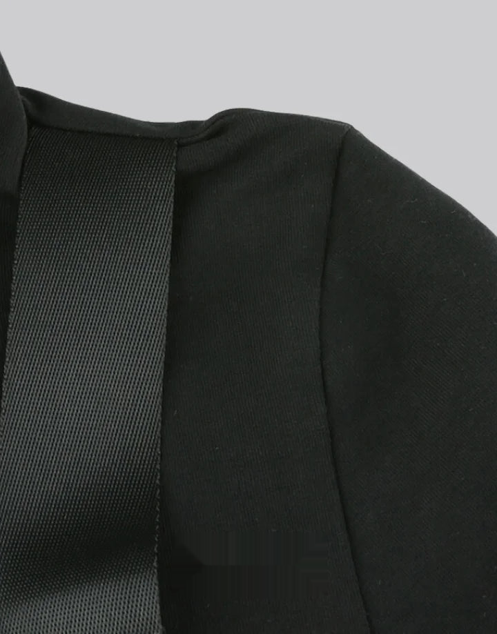 Dark graphic techwear t-shirt with an abstract futuristic print and relaxed urban streetwear silhouette, Clotechnow series 053 — view 10