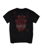 Dark graphic techwear t-shirt with an abstract futuristic print and relaxed urban streetwear silhouette, Clotechnow series 097 — view 3