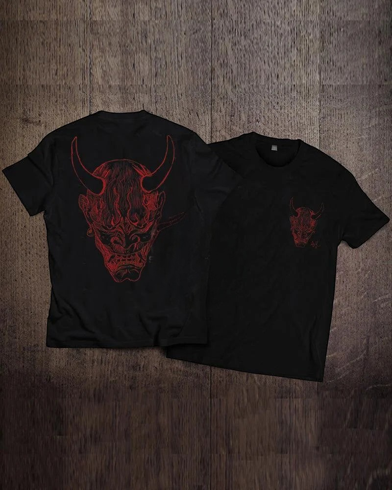 Dark graphic techwear t-shirt with an abstract futuristic print and relaxed urban streetwear silhouette, Clotechnow series 097 — view 8