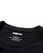 Dark graphic techwear t-shirt with an abstract futuristic print and relaxed urban streetwear silhouette, Clotechnow series 097 — view 12