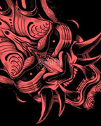 Dark graphic techwear t-shirt with an abstract futuristic print and relaxed urban streetwear silhouette, Clotechnow series 097 — view 14
