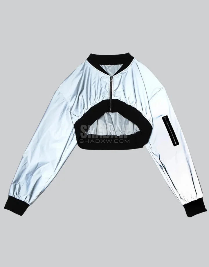 Dark graphic techwear t-shirt with an abstract futuristic print and relaxed urban streetwear silhouette, Clotechnow series 085 — view 2