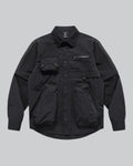 Dark graphic techwear t-shirt with an abstract futuristic print and relaxed urban streetwear silhouette, Clotechnow series 092 — view 1