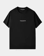 Monochrome techwear t-shirt with large futuristic back graphic and contrasting linework for an urban-cyber aesthetic — view 3