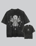 Dark graphic techwear t-shirt with an abstract futuristic print and relaxed urban streetwear silhouette, Clotechnow series 108 — view 1