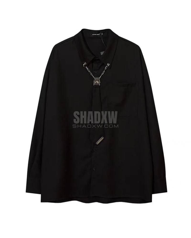 Dark graphic techwear t-shirt with an abstract futuristic print and relaxed urban streetwear silhouette, Clotechnow series 094 — view 12