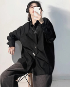 Dark graphic techwear t-shirt with an abstract futuristic print and relaxed urban streetwear silhouette, Clotechnow series 094 — view 4