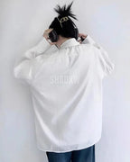 Dark graphic techwear t-shirt with an abstract futuristic print and relaxed urban streetwear silhouette, Clotechnow series 094 — view 7
