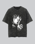Minimalist oversized black techwear t-shirt with clean seam lines, long hem, and understated urban design for layered outfits — view 1