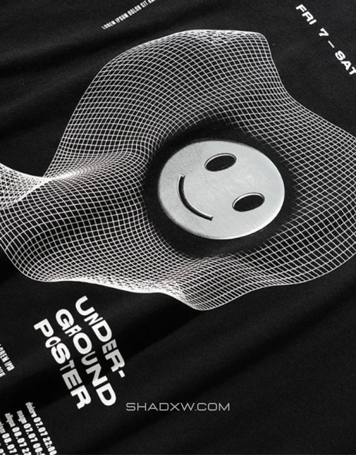 Black techwear short-sleeve shirt with twin front pockets and decorative shoulder-to-chest straps in urban tactical style — view 4