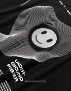 Black techwear short-sleeve shirt with twin front pockets and decorative shoulder-to-chest straps in urban tactical style — view 4
