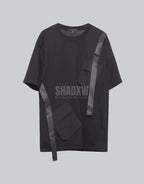 Tactical-style short-sleeve techwear shirt with pronounced front pockets and panel detailing for an urban utility aesthetic — view 2