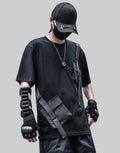 Tactical-style short-sleeve techwear shirt with pronounced front pockets and panel detailing for an urban utility aesthetic — view 1