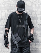 Tactical-style short-sleeve techwear shirt with pronounced front pockets and panel detailing for an urban utility aesthetic — view 7