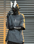 Short-sleeve technical-inspired t-shirt in black and gray featuring a sleeve pocket and clean utility-oriented silhouette for layered styling — view 4