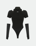 Dark graphic techwear t-shirt with an abstract futuristic print and relaxed urban streetwear silhouette, Clotechnow series 059 — view 1