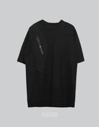 Crew-neck techwear shirt with chest panel accents and layered seam details in a modern urban aesthetic suitable for layering — view 2