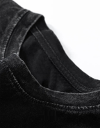 Regular-fit charcoal techwear t-shirt with geometric city grid print and contrast shoulder panels for urban styling — view 6