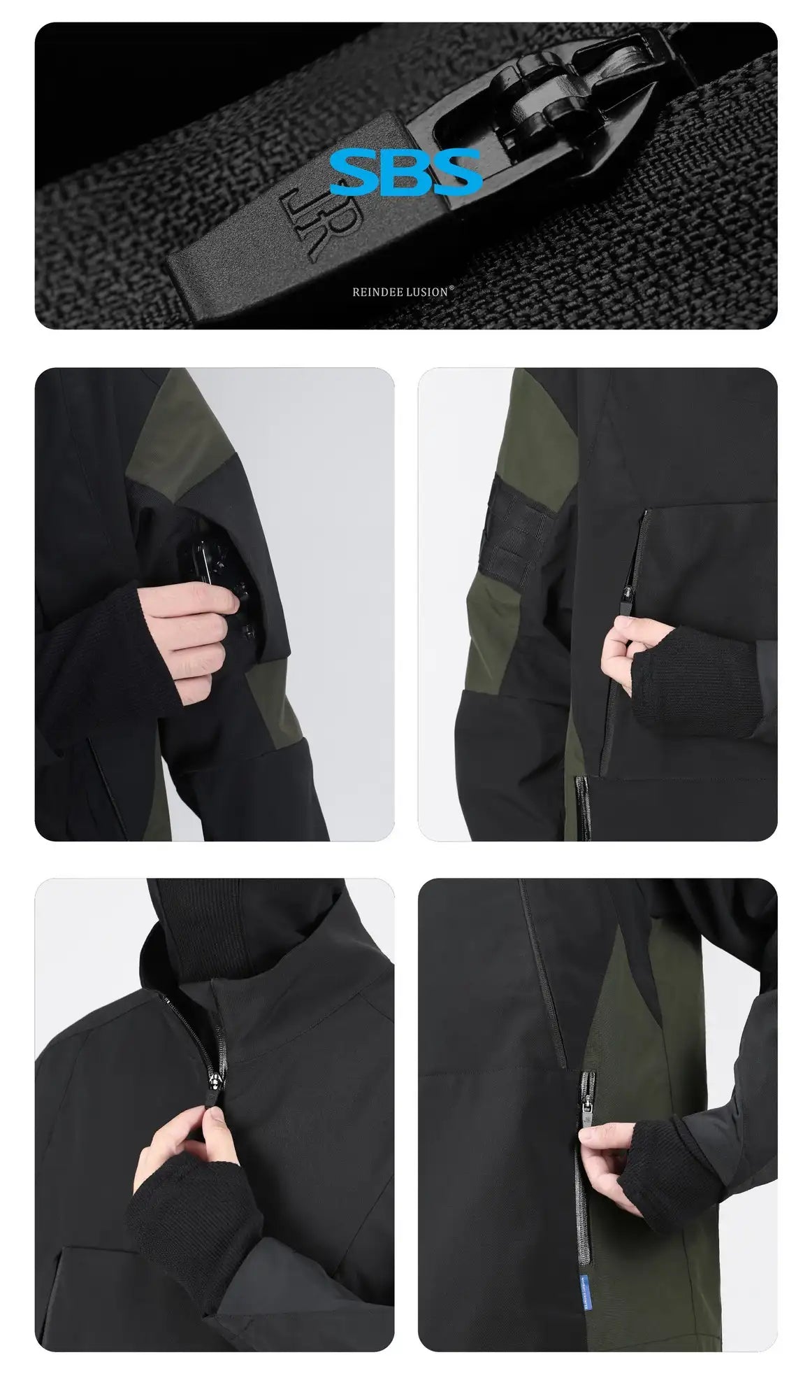 A Detailed image of The 0107 Urban Waterproof Jumper SBS Zipper By Clotechnow - Techwear Shop