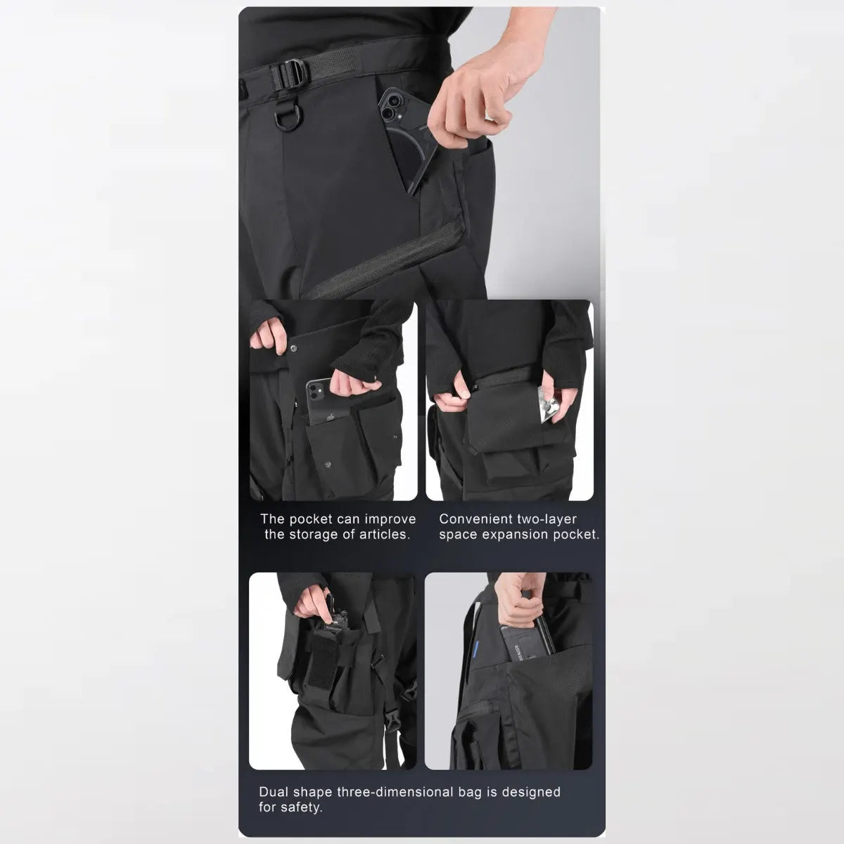 Details of the Aventura Waterproof Techwear Pants - Clotechnow