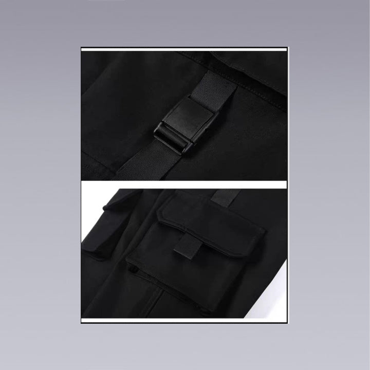 Elvvie -The A-X11 TECHWEAR/STREETWEAR PANTS have a 3D cut pocket for things you need on the go and elastic waistbands to keep them in place. They are comfortable, wear resistant, and wrinkle resistant too!