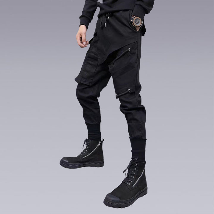 Elvvie -The X-21 V2 Street Techwear Pants have an elastic drawstring on the waistband, which makes for easy wear and breathable fabric that is designed with a fashionable pocket design. The three dimensionality of the pants was created lovingly by skilled artisans who take pride in each detail they produce. Whether you want to go out for strolls or stay at home, these are versatile and comfortable from every perspective.