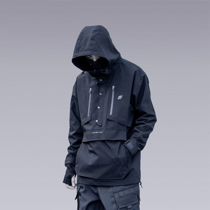 Our unique design with high waterproof fabric, modern custom waterproof and windproof jacket fabric, built-in elastic cord adjustment, high-quality Velcro to adjust the cuffs, double symmetrical pockets on the chest with waterproof laminated zipper - Clotechnow